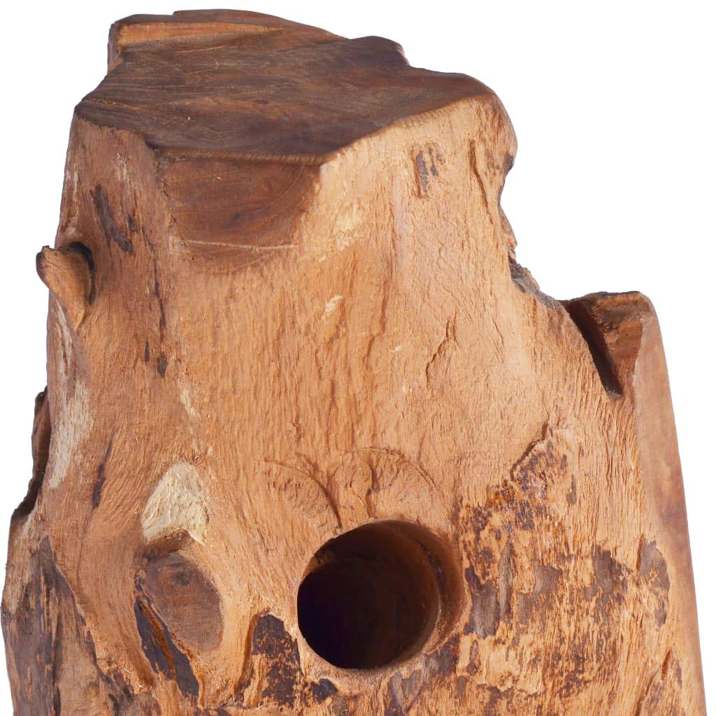Premium Solid Teak Wood Wine Rack - Holds 8 Bottles (15.7
