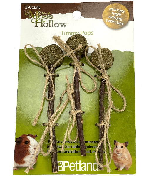 Timmy Pops Moss Hollow Hay Treat for Small Pets - Healthy Snack for Rabbits, Guinea Pigs & Hamsters - Perfect for Bonding & Training Treats