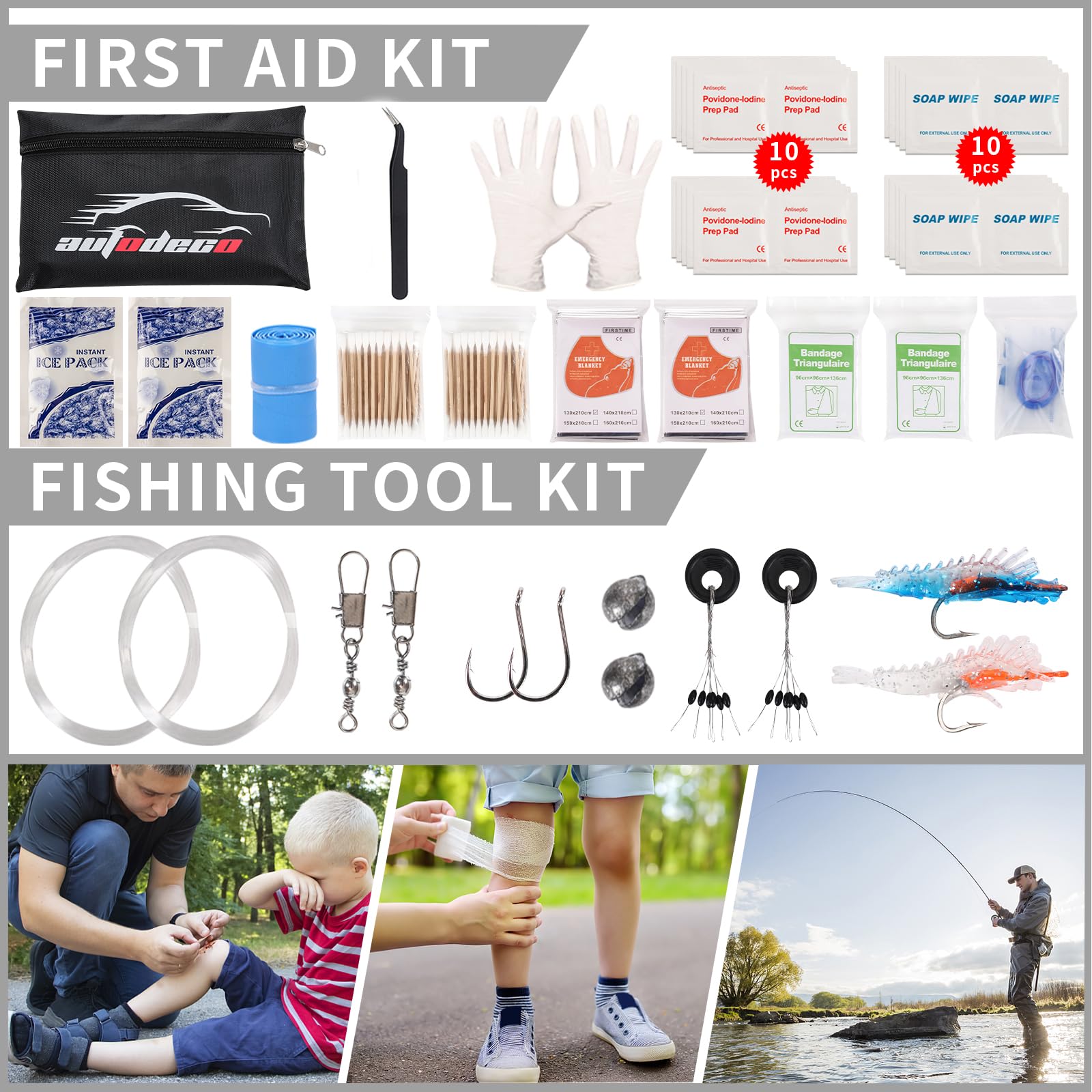 Emergency Survival Kit - 72Hr First Aid & Outdoor Essentials with MOLLE Pouch | Earthquake Preparedness, Camping, Hiking & Disaster Readiness Gear (Black) | Perfect for Wilderness Adventures & Emergency Situations