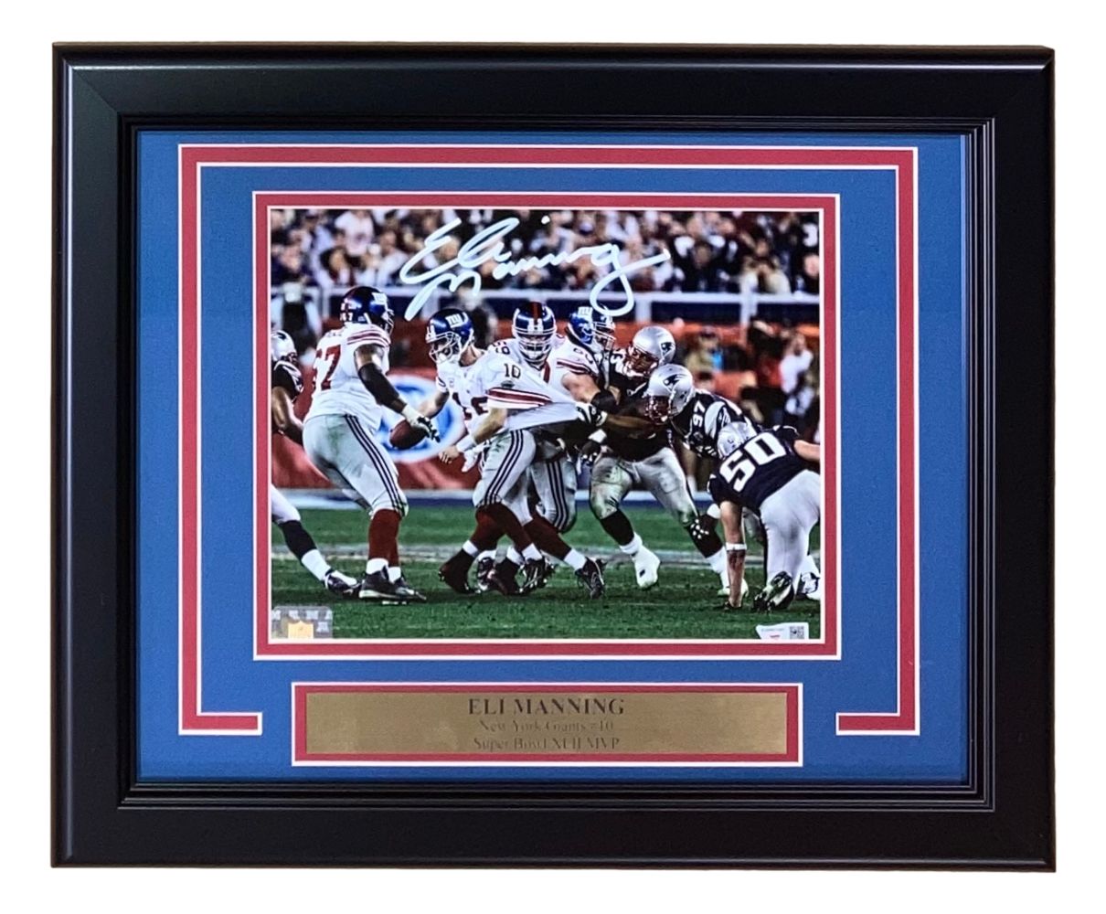 Eli Manning Autographed Framed 8x10 New York Giants Super Bowl XLII Championship Photo - Limited Edition Collectible for Football Fans, Man Cave Decor, Sports Memorabilia Gift