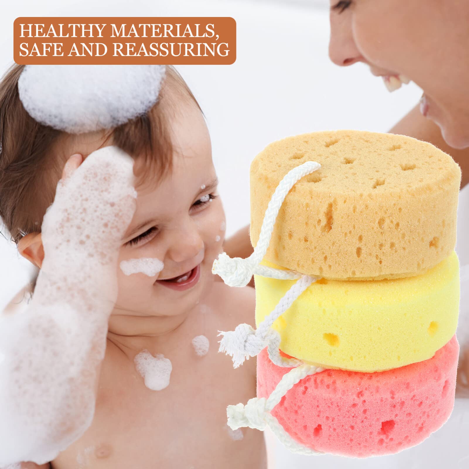 Beaupretty 3-Pack Natural Bath Sponges - Soft Honeycomb Shower Sponges for Exfoliating & Cleansing | Gentle Body Wash Scrubbers for Women, Men & Kids | Perfect for Spa, Shower & Sensitive Skin Care
