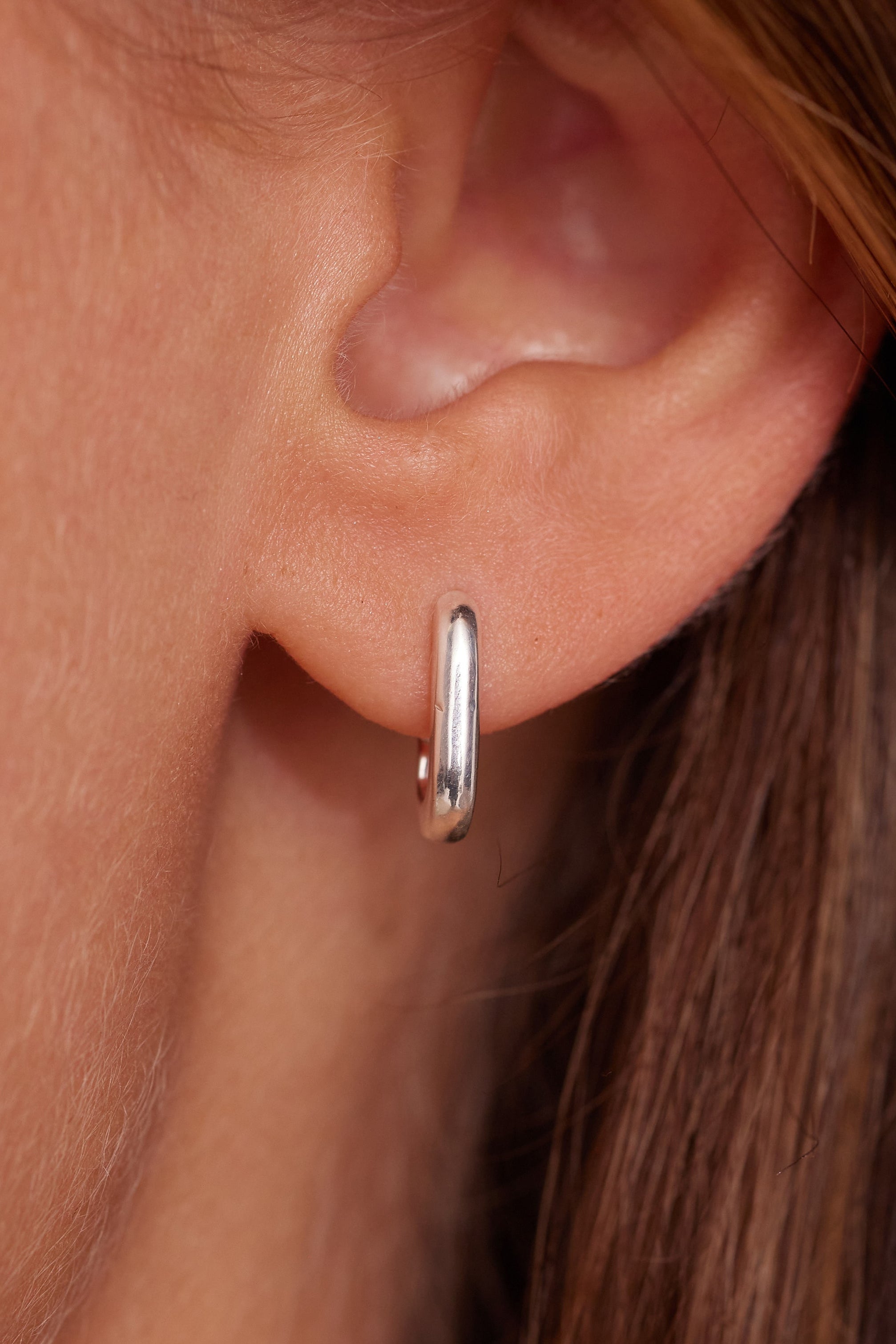 Polished Silver Paperclip Huggie Earrings - Small Hoop Earrings for Women - Perfect for Everyday Wear, Work, and Special Occasions