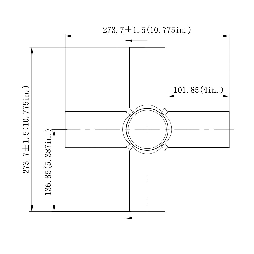 Quad Spoke 90° Tenon Adapter - Heavy Duty Woodworking Tool for Joinery & Furniture Making - Perfect for Cabinet, Table, and Chair Construction