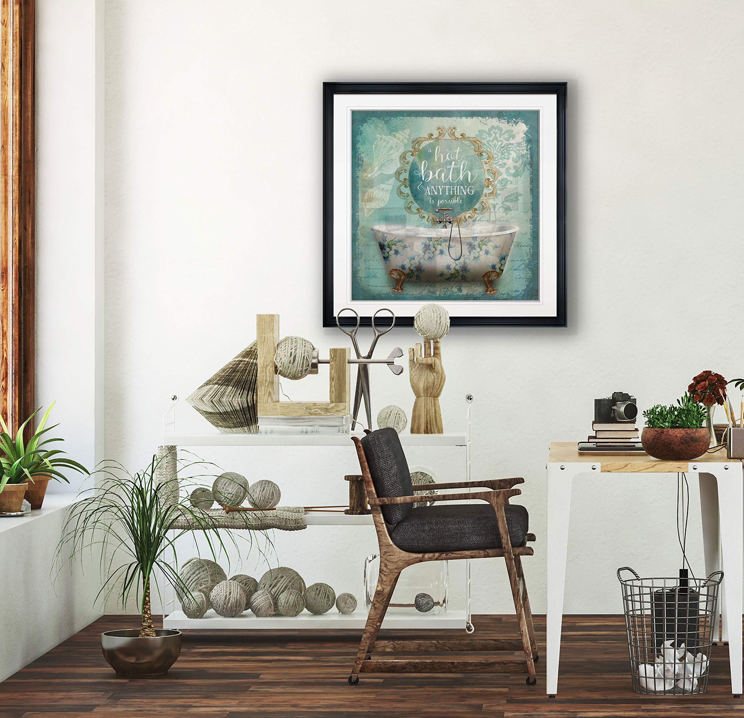 Blue Marble Coast Crab Painting - Ocean Beach Nursery Wall Art for Kids Room, Framed Canvas Animal Decor for Baby Boys & Girls Bedroom - Perfect for Coastal Themed Children's Spaces & Beach House Interiors