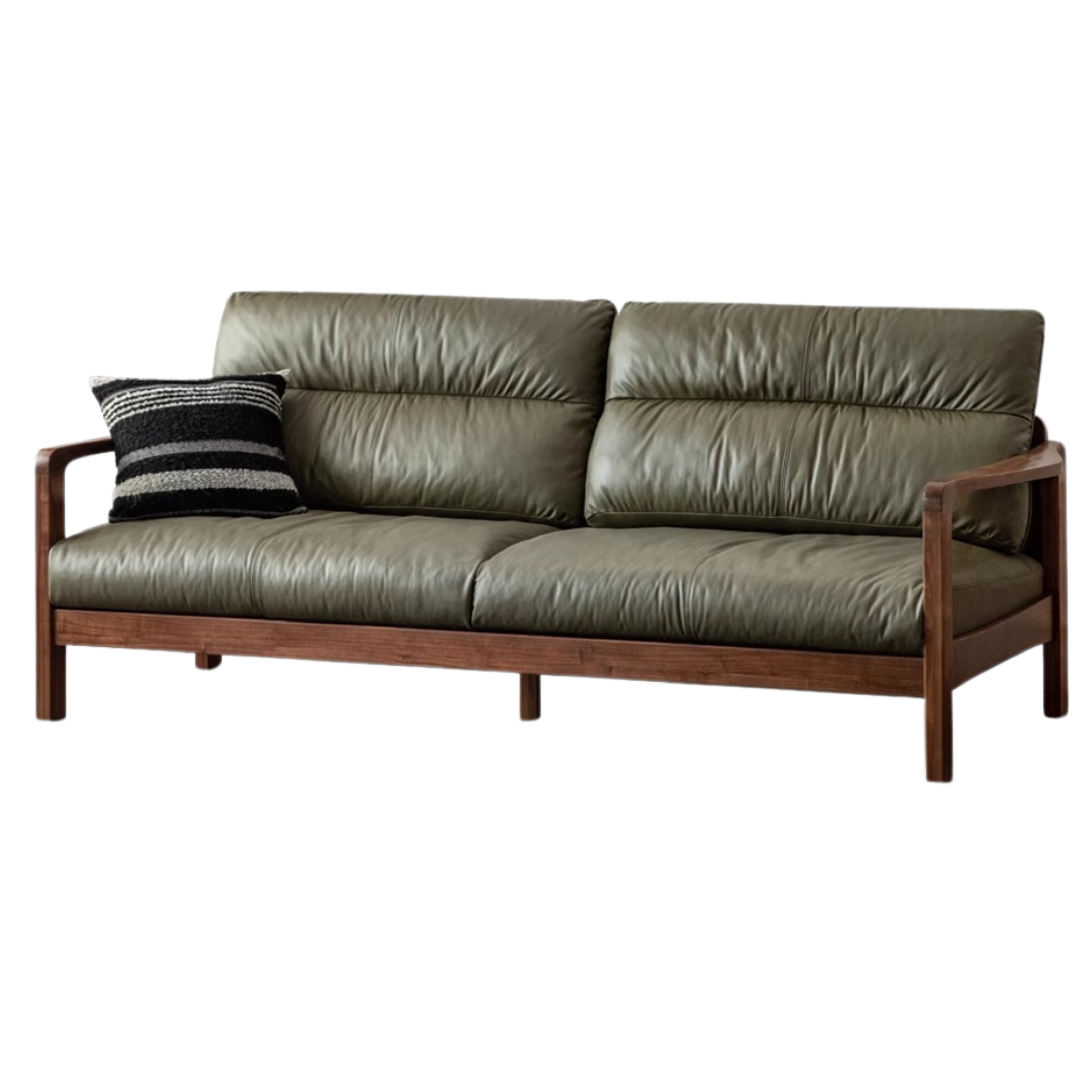 92x35x36 inch / 234.8x89.5x91cm / Dark green color / three-seater sofa