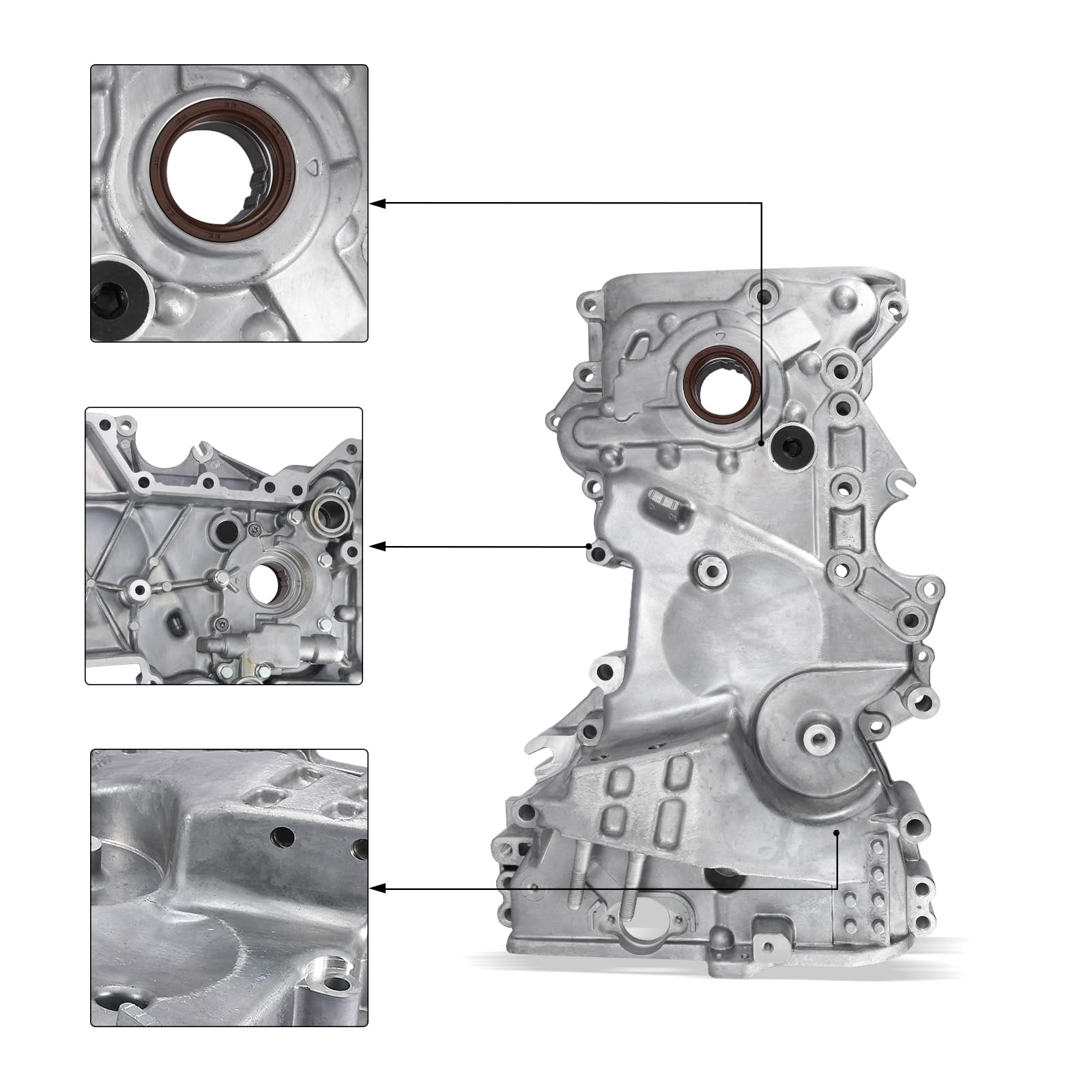 Genuine M574 21350-2E740 Timing Chain Cover Oil Pump 2.0L Compatible with Kia Forte 2017-2020, Hyundai Elantra 2017-2020, Kona 2018-2021, Veloster 2019-2021 - Replaces OEM #213502E700 213502E601 - Perfect for Engine Repair & Maintenance