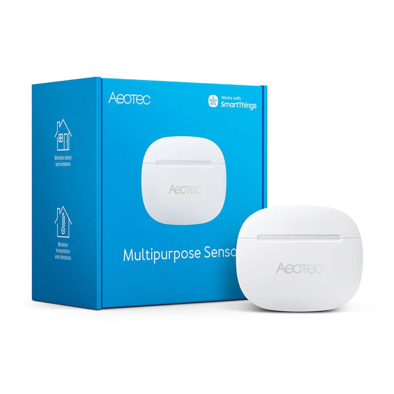 Aeotec SmartThings Multipurpose Sensor - Zigbee Door/Window & Temperature Monitor - Works with Aeotec Smart Home Hub - Ideal for Home Security & Smart Automation