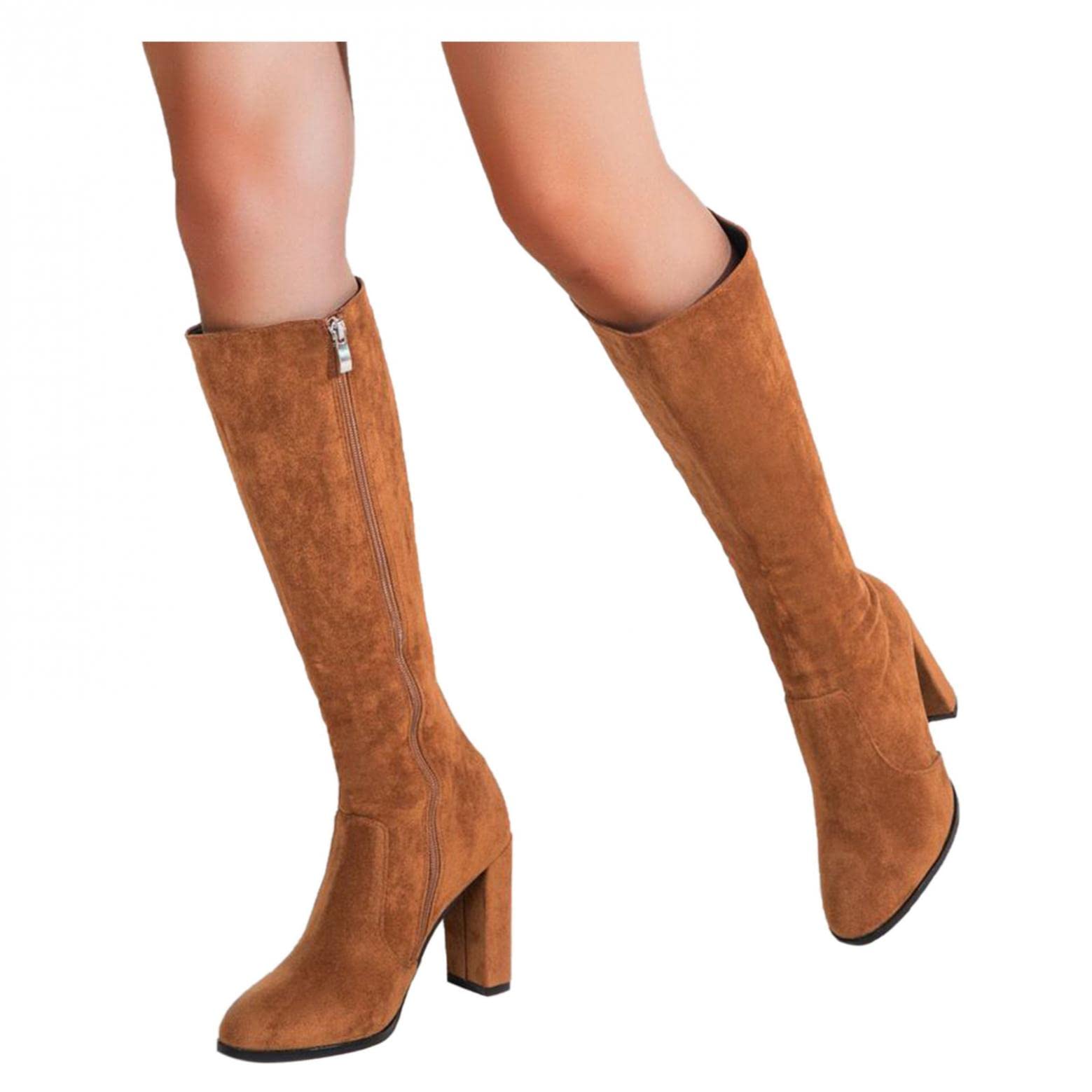 Women's Cowgirl Platform Boots - High Heel Thigh High Over The Knee Pull On Dress Boots with Chunky Heel for Western Fashion, Night Out & Party Wear