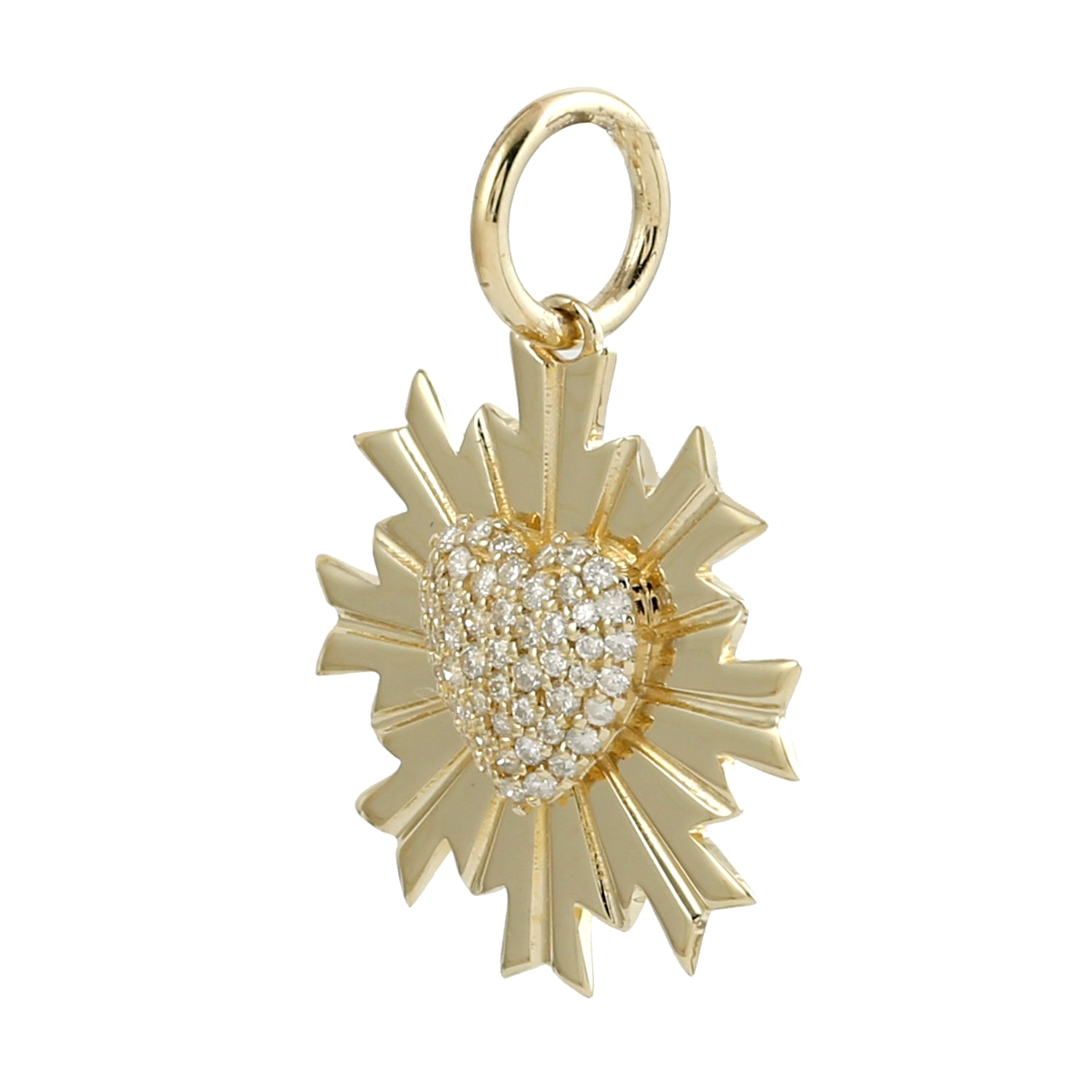 14K Yellow Gold Pave Natural Diamond Heart Pendant Necklace for Women - Elegant Jewelry Gift for Valentine's Day, Anniversary & Special Occasions