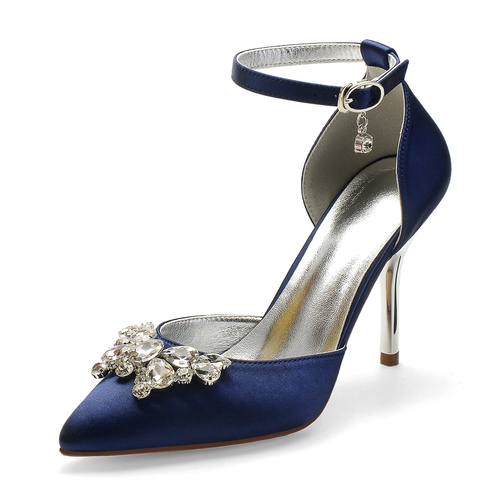 YiLuFanHua Women's Wedding Shoes - Elegant Satin Stiletto Heels with Crystal Bowknot, Pointed Toe Bridal Pumps for Wedding, Party & Evening Events | Perfect for Brides, Prom, Formal Occasions and Special Celebrations