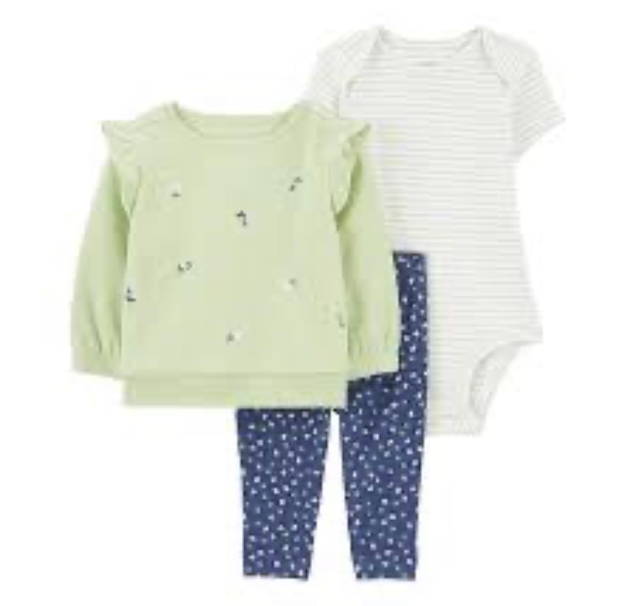 Carters Baby Girls' Heart Print 3-Piece Jacket Set - Soft Fleece Outerwear for Infants & Toddlers - Perfect for Winter Outings & Family Photos