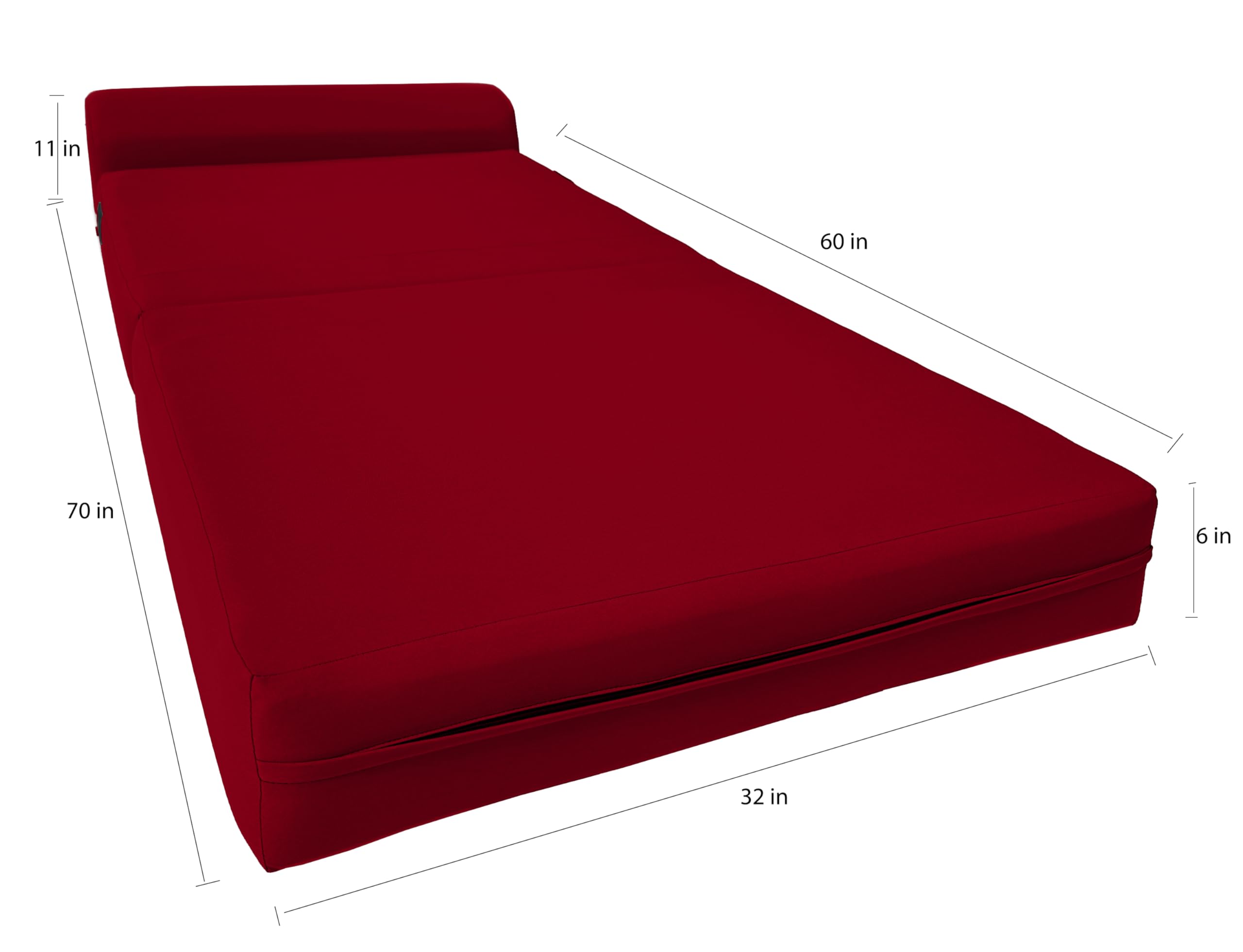 D&D Futon Furniture Sleeper Chair Folding Bed - Convertible Studio Sofa Guest Bed with High Density Foam Mattress (70