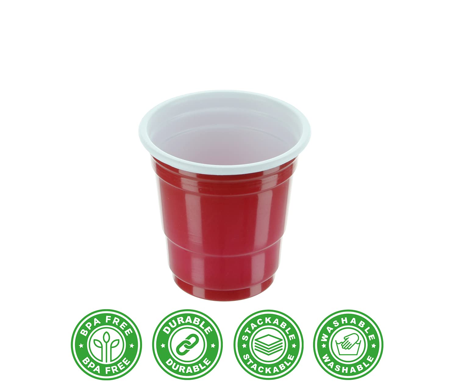 2880 Pack 2oz Plastic Shot Glasses - Mini Red Disposable Cups for Jello Shots, Condiments, Snacks & Tastings | Party Supplies, Catering & Sampling Events | Perfect for Bars, Weddings & Office Parties
