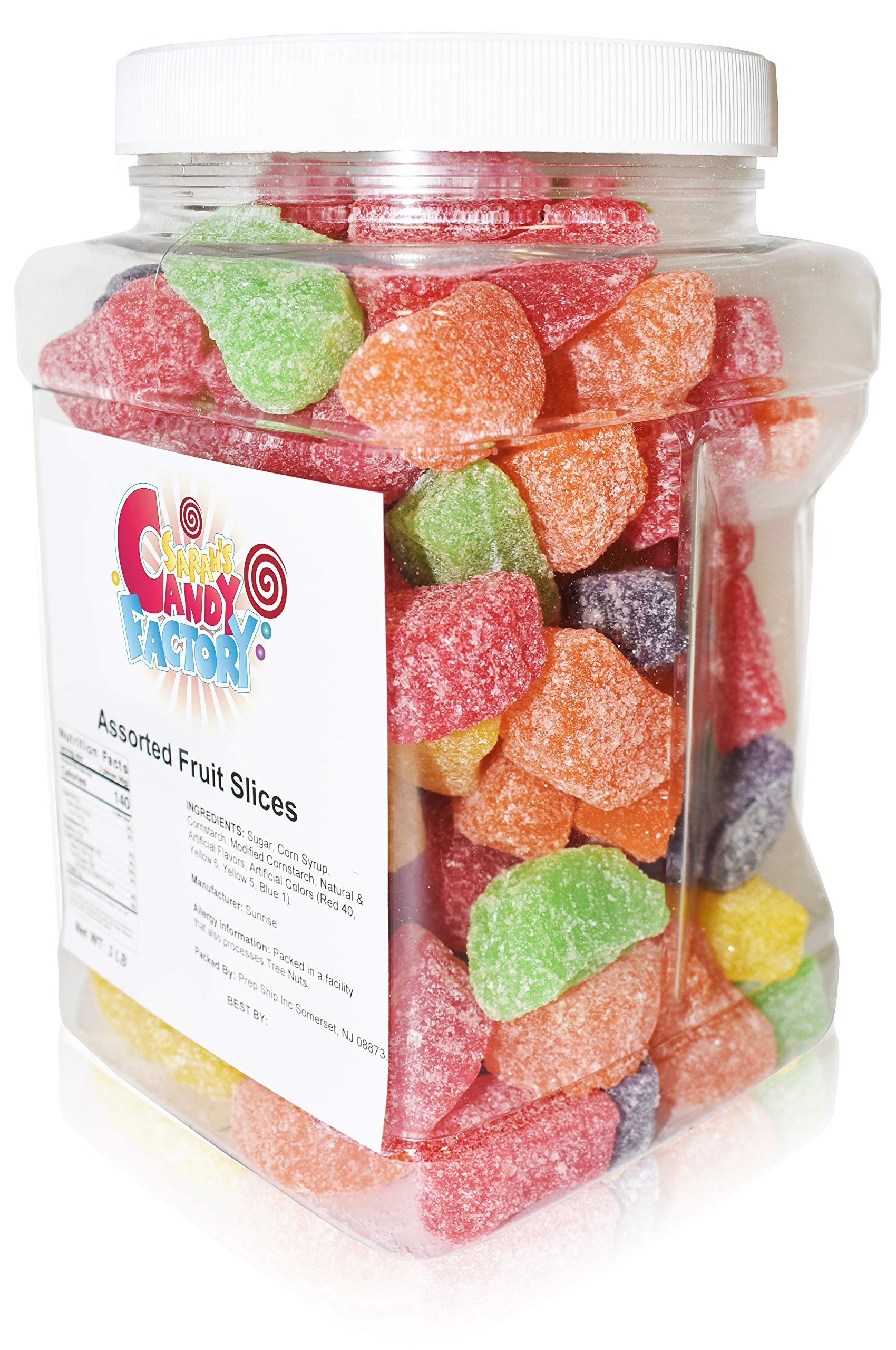Sarah's Candy Factory Assorted Fruit Slices - 3 Lbs Jar of Delicious Mixed Fruit Flavored Candies - Perfect for Parties, Gifts & Sweet Snacking
