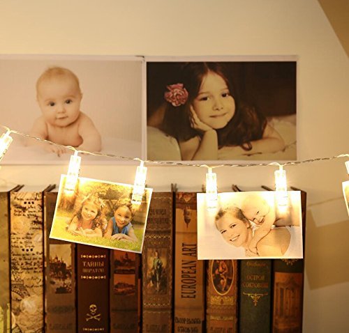 20 LED Photo Clip String Lights with 3M USB Power - Decorate Walls, Bedrooms, Parties & Hang Photos, Notes, Artwork - Perfect for Home, Dorm, Wedding & Event Decor
