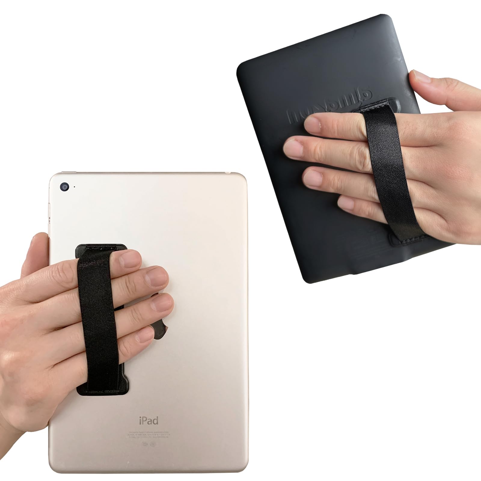 Universal Tablet Hand Holder Strap - Comfortable Grip for iPad, Kindle & Mini Tablets (Black) | Perfect for Reading, Gaming & Watching Videos on the Go