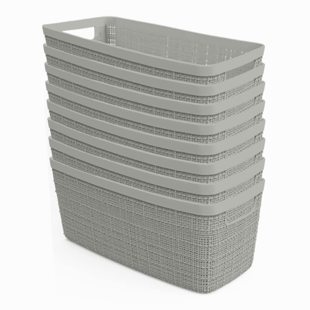 Curver 12-Piece Decorative Plastic Storage Basket Set - Organize Home, Office & Bathroom | Space-Saving Storage Solution for Shelves, Closets & Laundry Rooms