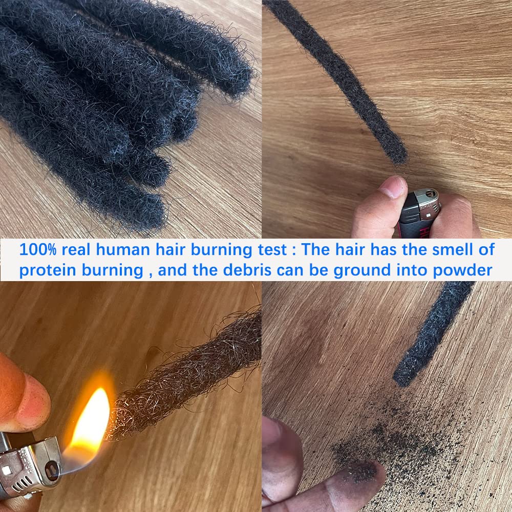Burgundy Human Hair Dreadlock Extensions - 8 Inch 30 Strands 0.6cm Thickness 100% Handmade for Men Women & Kids | Can Be Dyed Bleached & Curled | Perfect for Protective Styles & Natural Hair Care