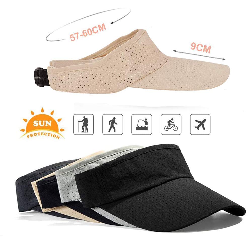 UV Protection Sun Visor Hat for Women & Men - Quick Dry Sports Cap for Golf, Running, Hiking & Outdoor Activities