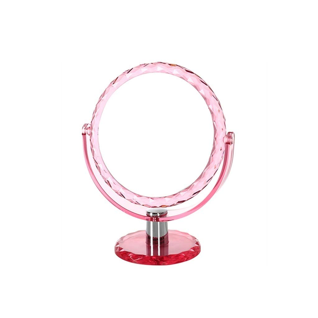 Bright Pink Round Makeup Mirror with Transparent Frame - Perfect Vanity Mirror for Dorm Room, Bedroom & Travel - Ideal Birthday Gift for Girlfriend, Women & Teens - Great for Makeup, Skincare & Hair Styling