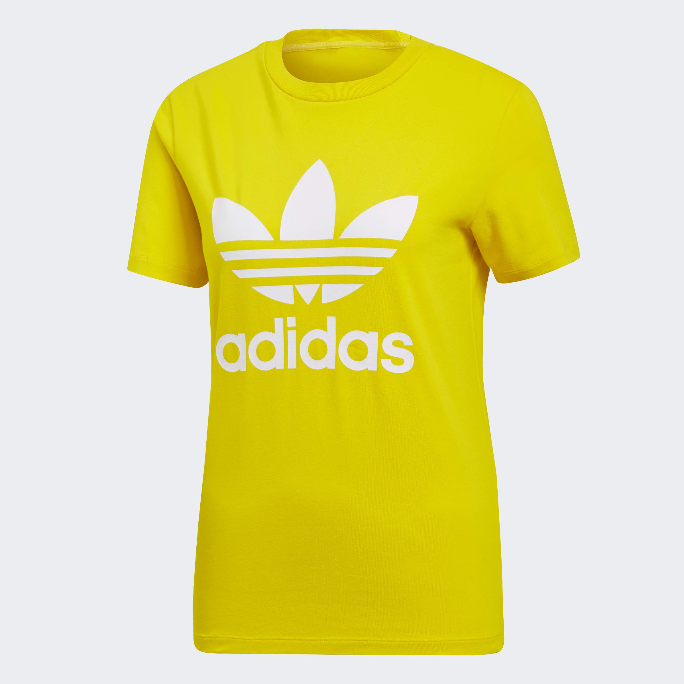 adidas Originals Trefoil Logo Short Sleeve T-Shirt for Men & Women - Classic Yellow Cotton Casual Tee for Streetwear, Gym, and Everyday Outfits