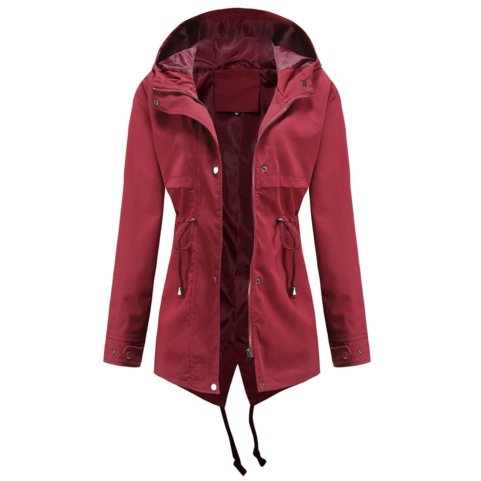 DOSLAVIDA Women's Waterproof Rain Jacket with Hood - Lightweight Windbreaker Trench Coat for Outdoor Activities, Hiking & Commuting
