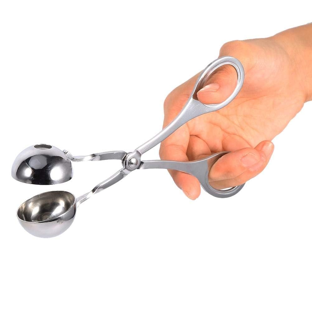 Stainless Steel Meatball Maker Scoop - Rice Ball Clip & Ice Cream Ball Mould for Home Kitchen Tools - Perfect for Making Meatballs, Sushi Rice Balls, and Ice Cream Desserts