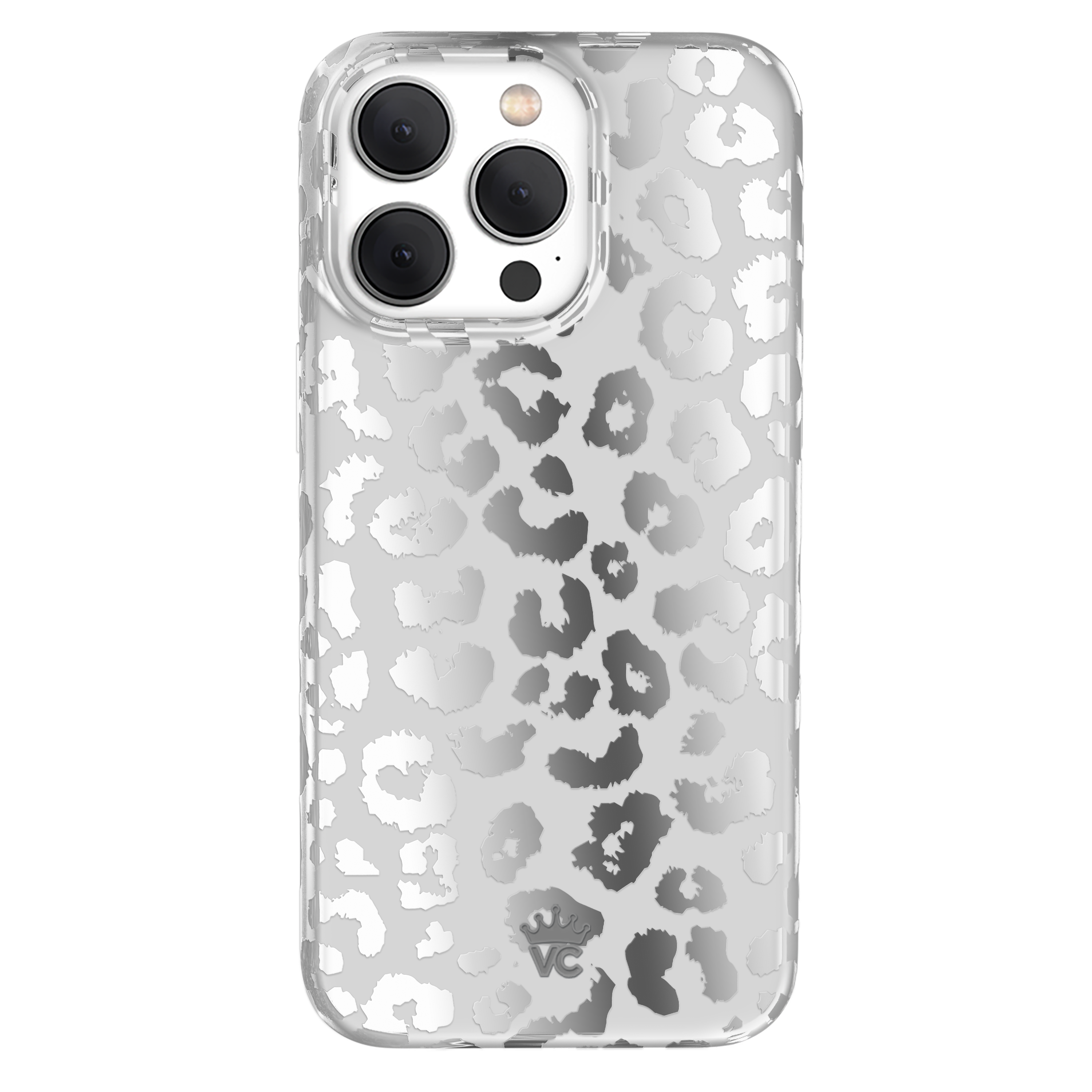 Stylish Chrome Leopard Print iPhone Case - Trendy Protective Cover for iPhone 11/12/13/14/15 Pro Max - Perfect for Fashion Lovers & Everyday Use