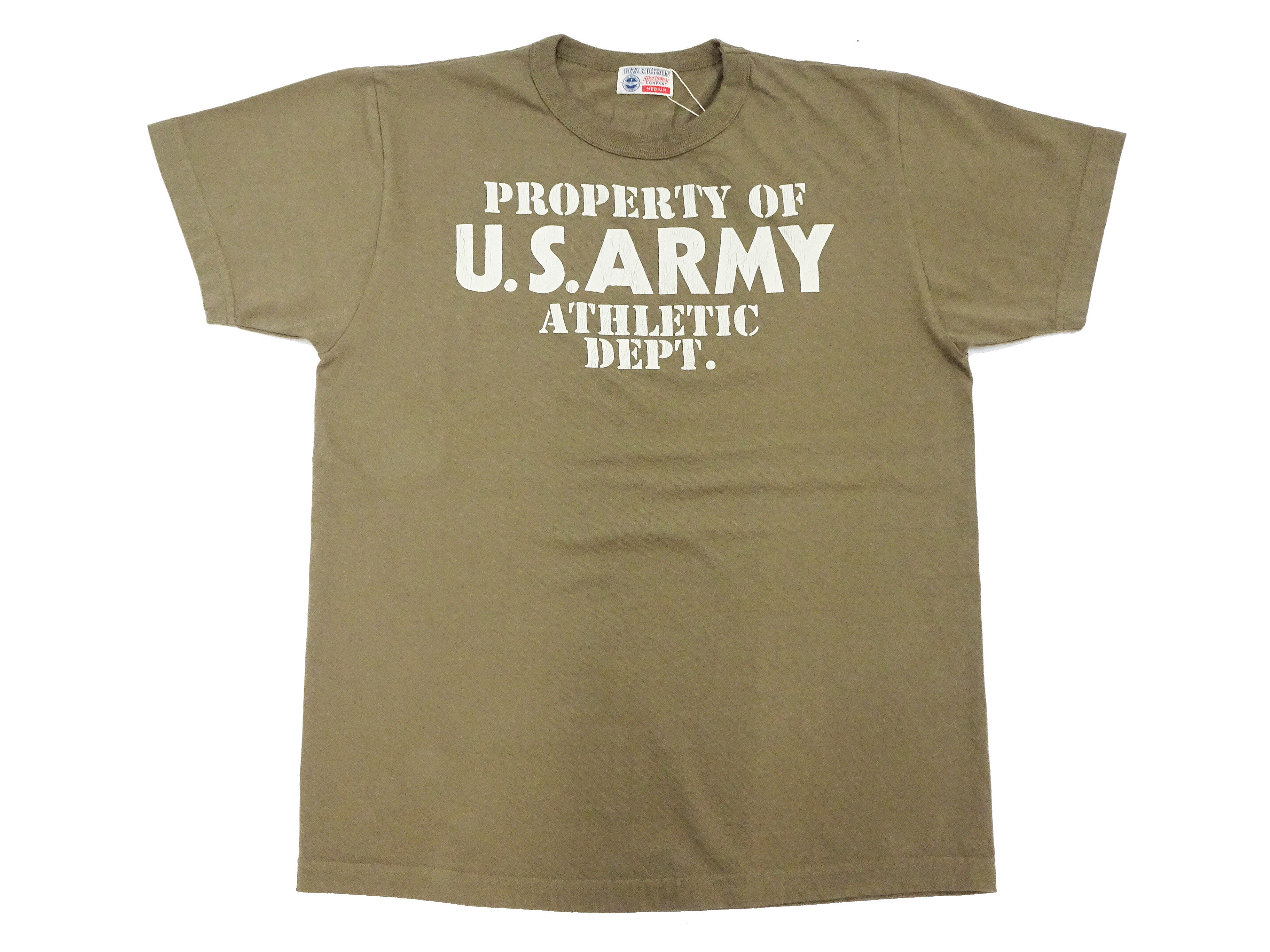 Buzz Rickson Men's U.S. Army Athletic Graphic Short Sleeve T-Shirt | Vintage Military Tee | Loopwheeled Cotton | BR79348-135 Khaki | Casual Wear & Military Enthusiast Collection