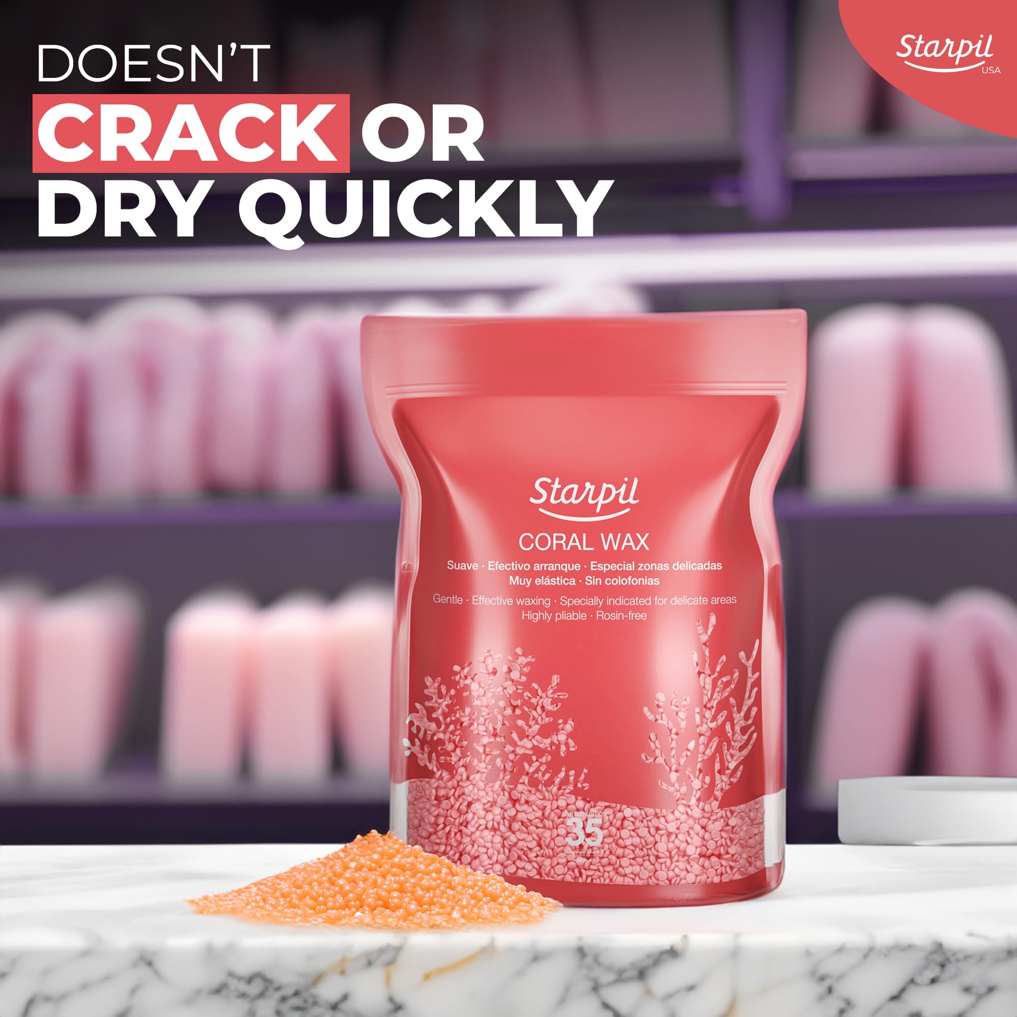 Starpil Wax Bundle - Professional Hard Wax Beads for Painless Hair Removal & Sensitive Skin | Coral & StarSoft Film Wax Kit for Estheticians & Home Use | Brazilian, Bikini, Face, Legs & Body Waxing