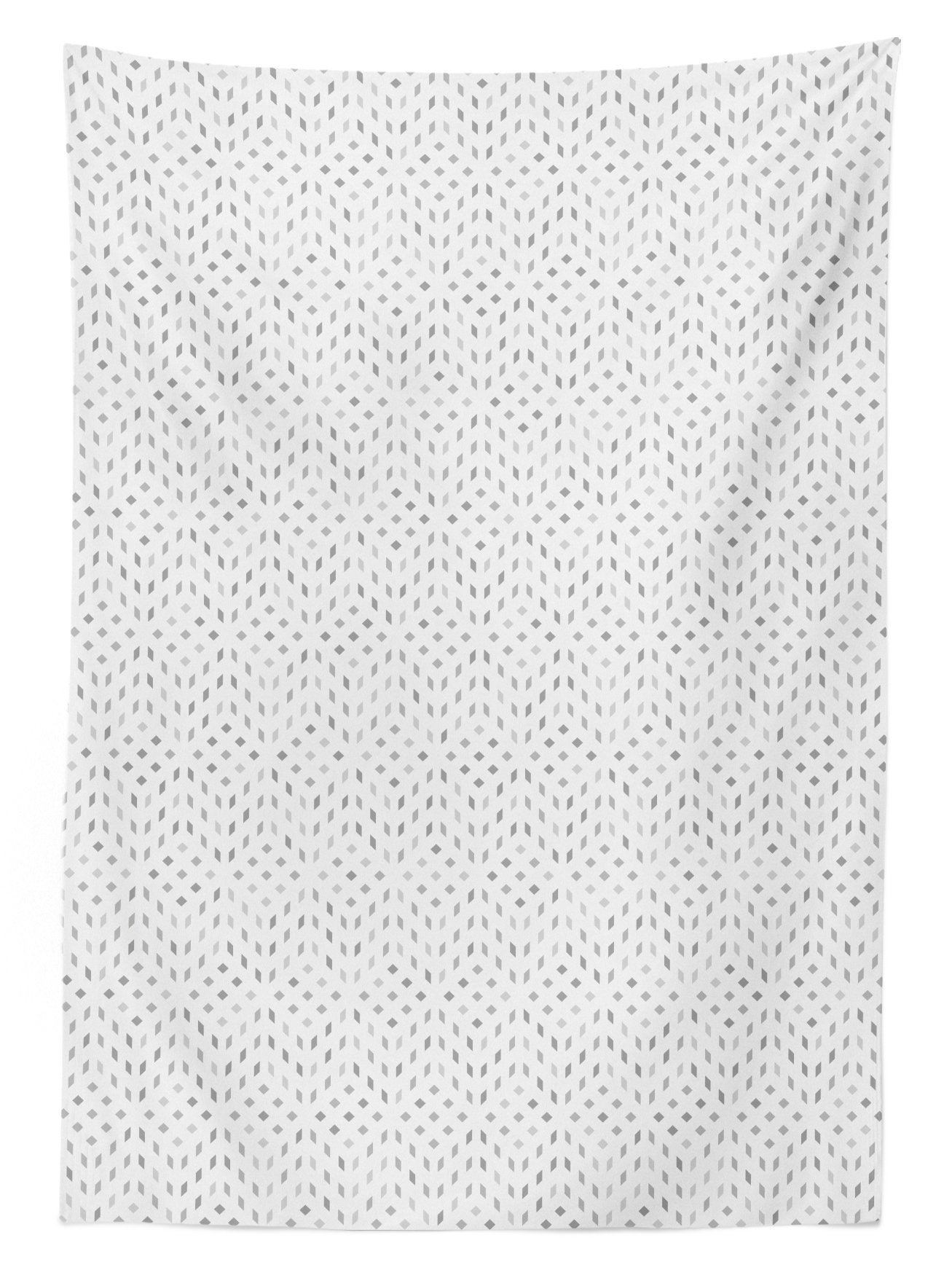 Ambesonne Grey and White Outdoor Tablecloth - Futuristic Geometric Pattern with Optical Illusion, Washable Picnic Table Cover 58x104 Inches - Perfect for Patio Dining, BBQs, and Outdoor Parties (Pale Grey/White)
