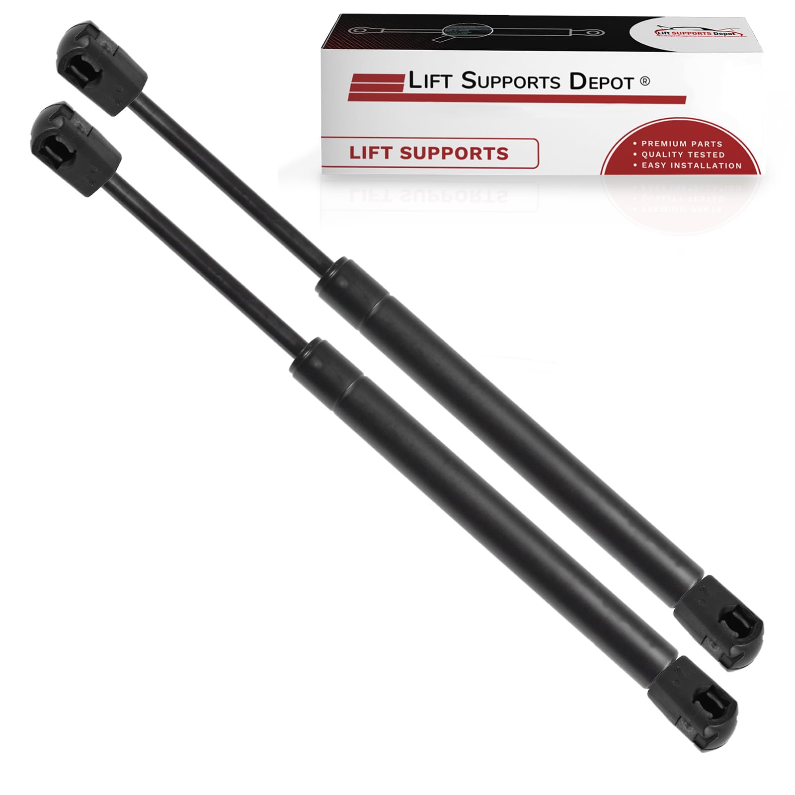 10mm Nylon End Lift Supports (2-Pack) - 9.45 Inch Extended, 106lbs Capacity - Heavy Duty Shocks Struts for Car Hoods, Truck Beds & RV Storage Compartments