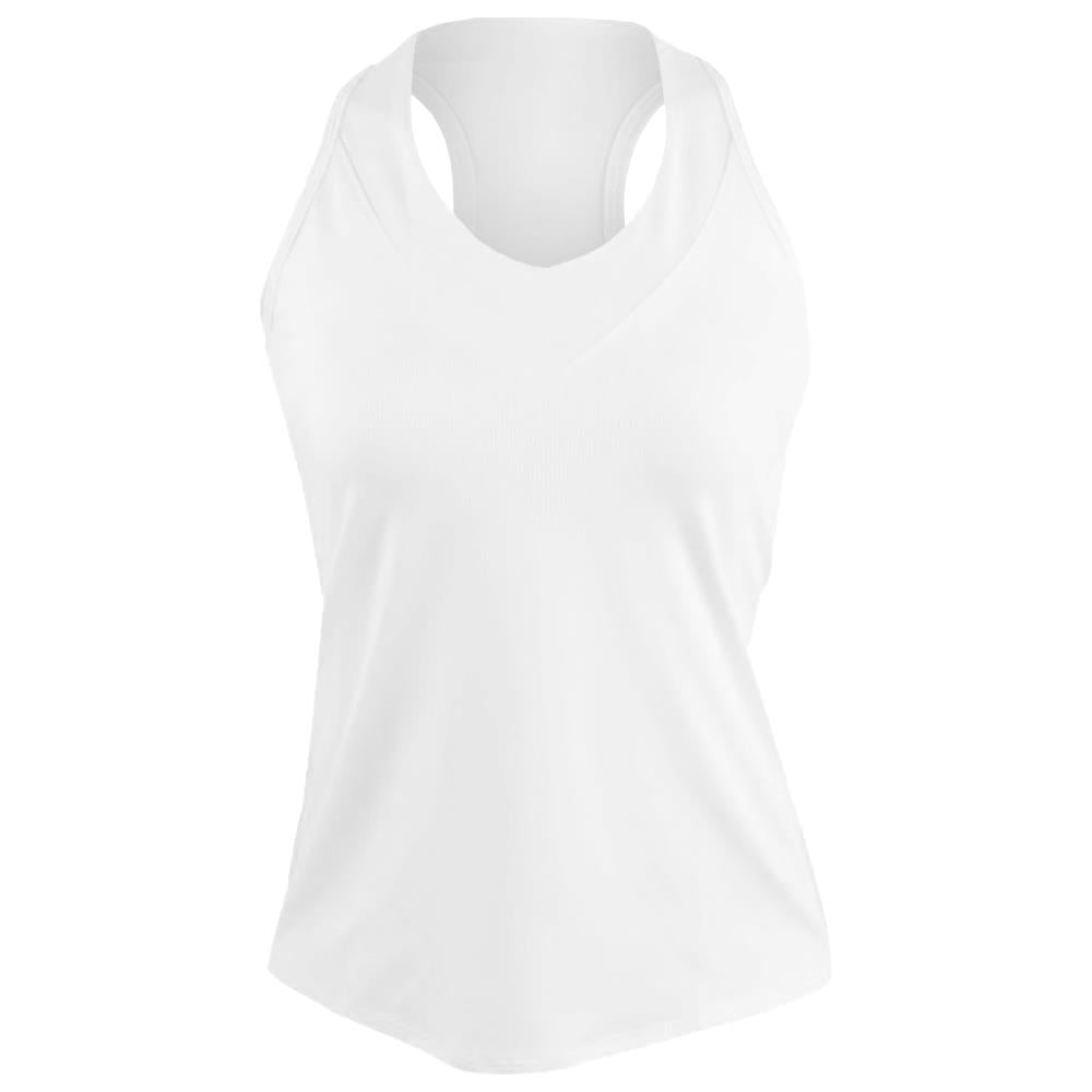Lucky in Love Women's Essentials V Neck Tank Top - Soft Breathable White Camisole for Layering, Workout & Casual Wear