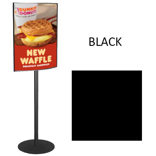 Convex Sign Holder - Single Pole Floor Stand for Posters & Displays | Perfect for Retail Stores, Trade Shows & Events