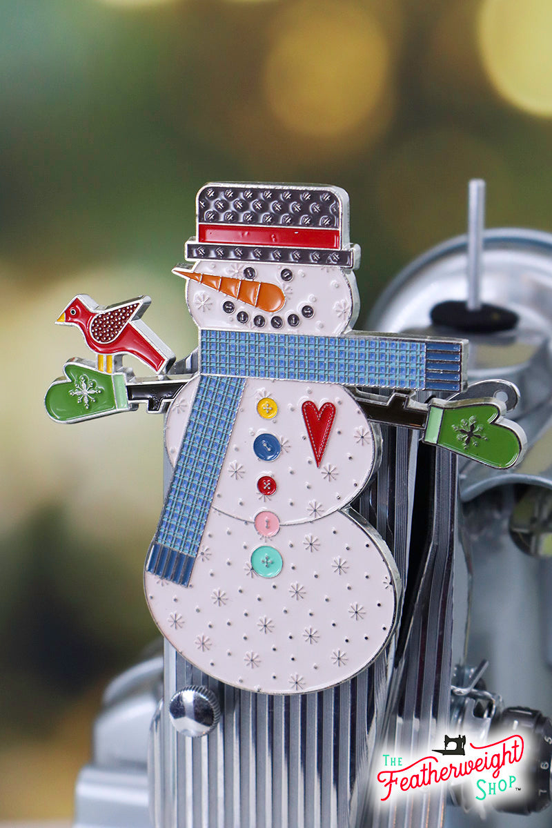 Lori Holt Let's Make a Snowman Needle Minder - Magnetic Pin Holder for Quilting, Sewing & Embroidery Projects - Perfect for Crafters & DIY Enthusiasts