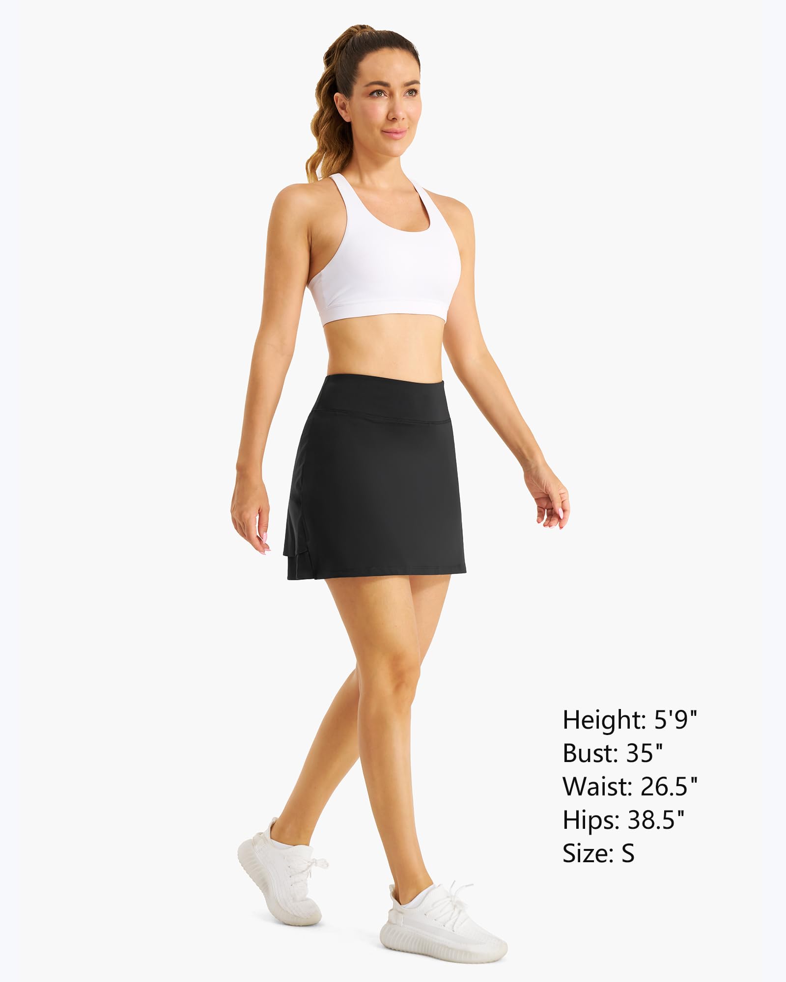 Stelle Women's High Waisted Tennis Skirt with Built-in Shorts & Pockets - Athletic Skort for Running, Golf, Pickleball & Sports | Perfect for Workouts, Gym & Outdoor Activities