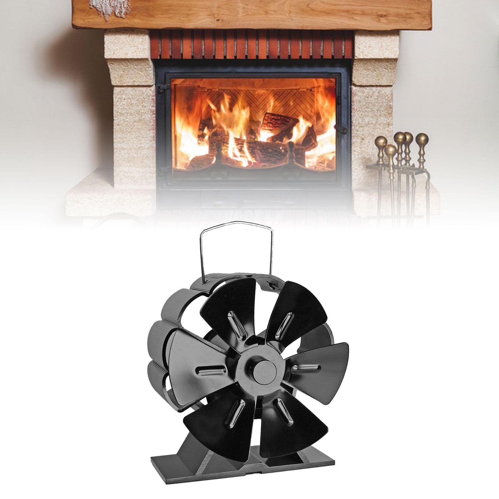 MYCENSE Mini Wood Stove Fan - 6 Vanes, Lightweight & Efficient for Fireplaces