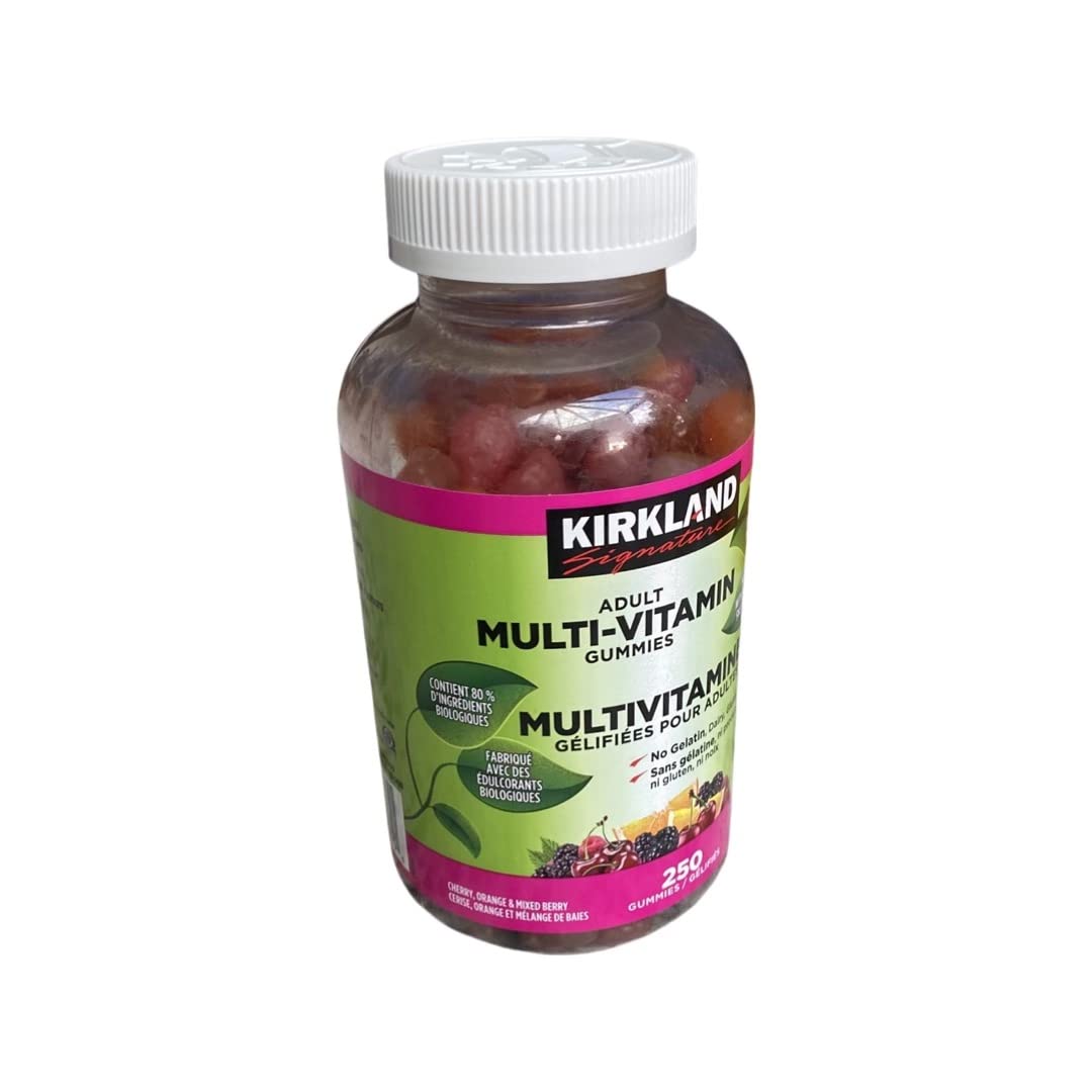 Kirkland Signature Adult Multi-Vitamin Gummies - 250 Count | Daily Immune Support & Energy Boost | Delicious Berry Flavored Supplement for Men & Women | Perfect for Busy Lifestyles & On-the-Go Nutrition