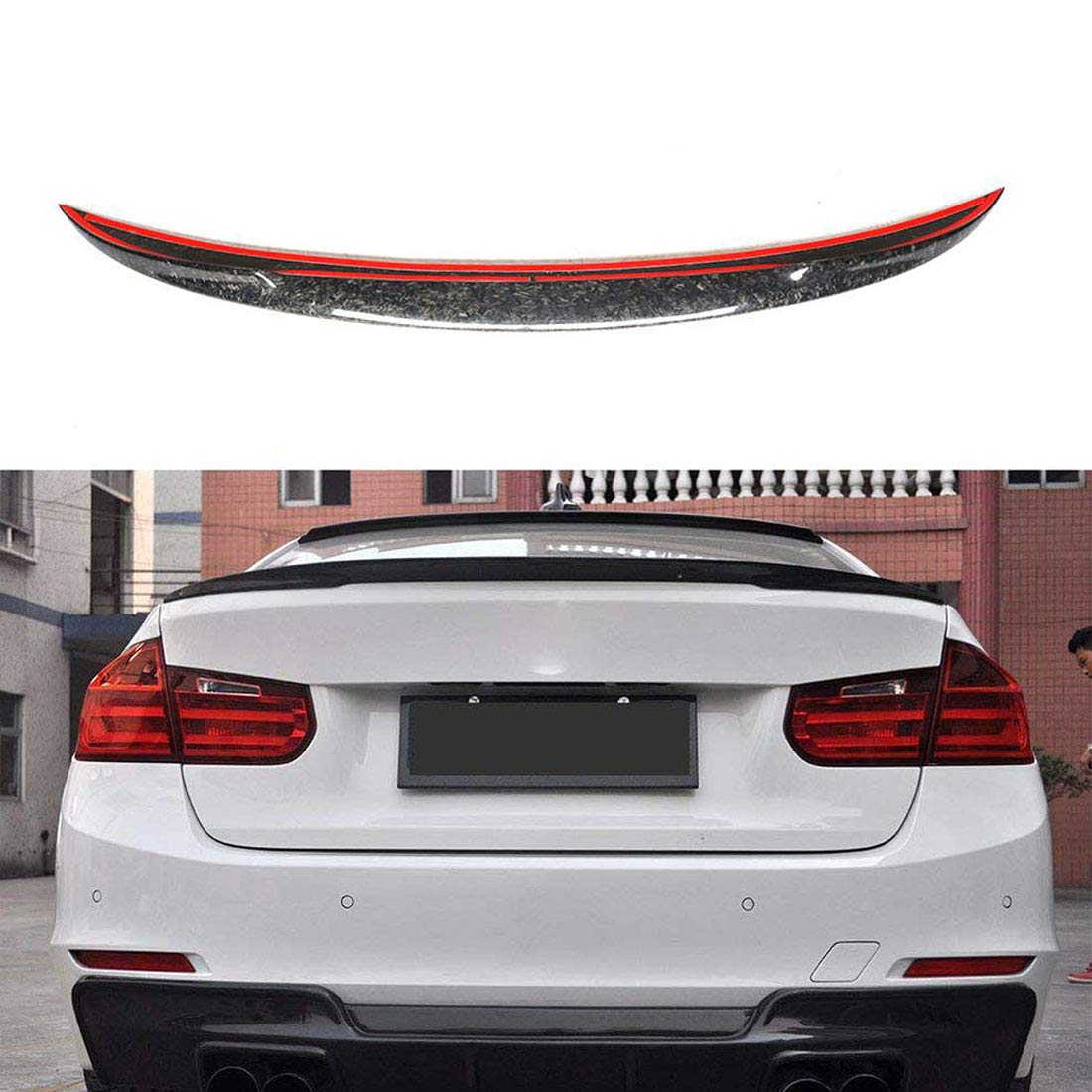 High-Performance Carbon Fiber Rear Spoiler for BMW 3 Series F30 F35 F80 (2012-2018) - 320i 328i 330i 335i M3 Sedan - Forged Composite Trunk Lip Spoiler - Enhances Aerodynamics & Sporty Look - Perfect for Car Enthusiasts & Street Racing