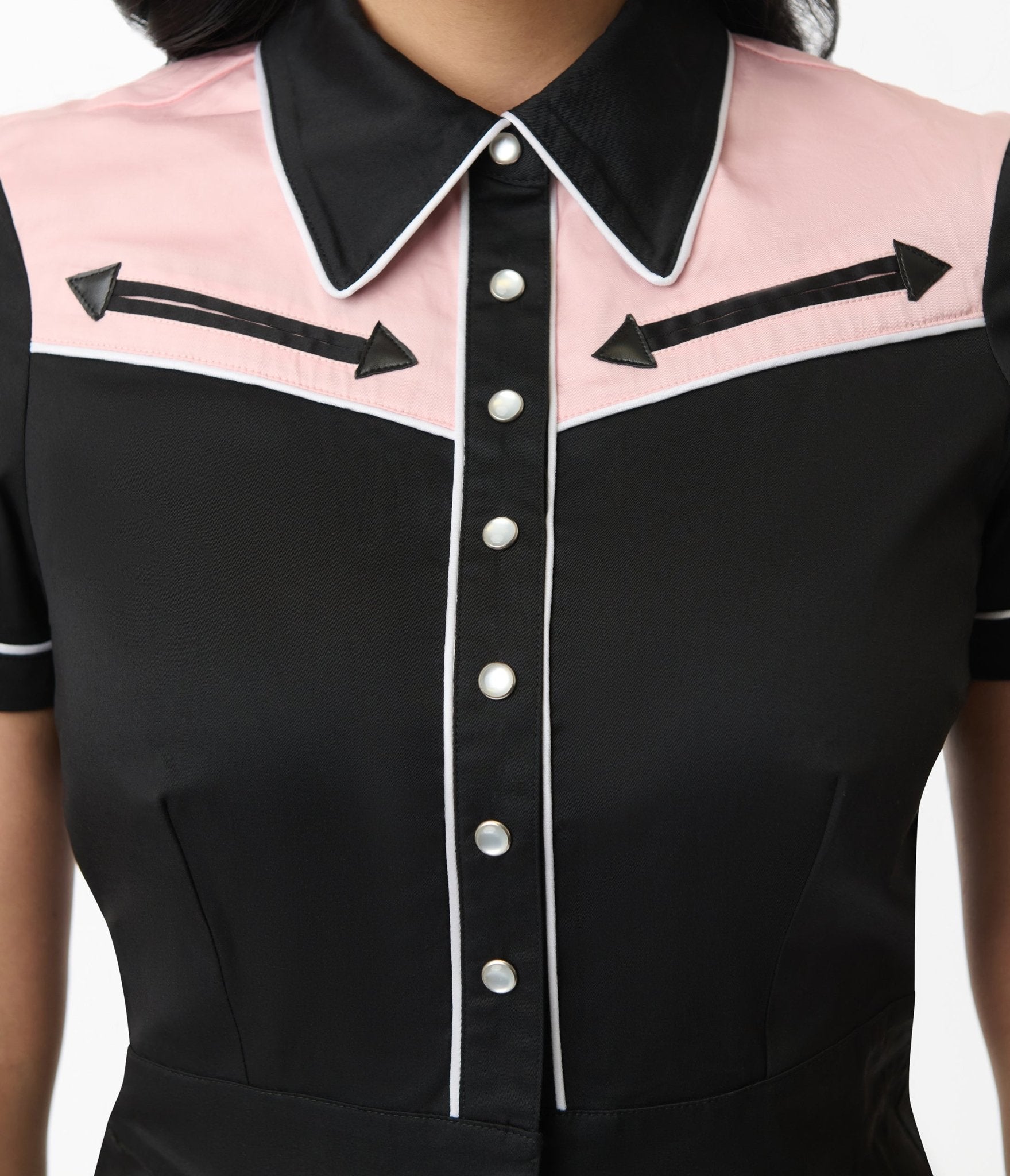 Vintage 1950s Black & Pink Western Romper - Retro Rodeo Outfit for Women | Perfect for Cowgirl Costume, Country Music Festivals & Western Themed Parties