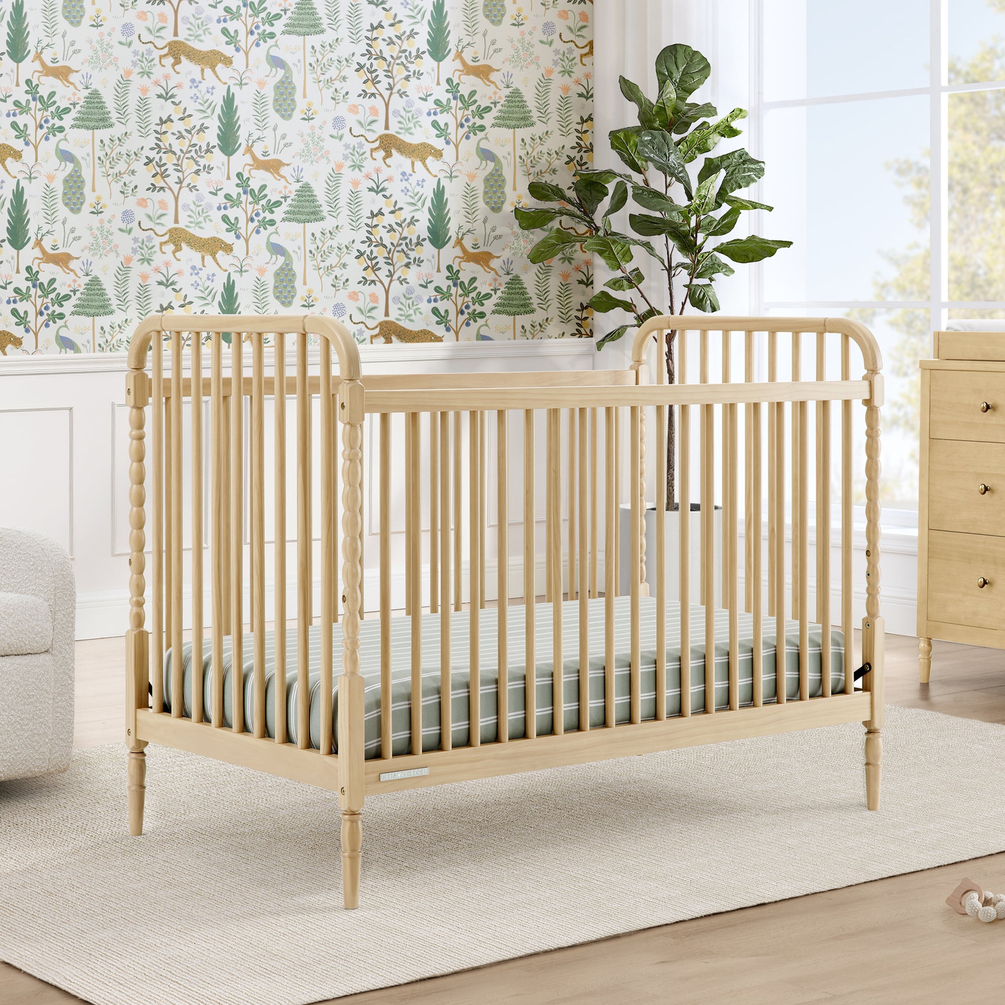Serena 4-in-1 Convertible Baby Crib - White Nursery Furniture for Newborn to Toddler - Perfect for Bedroom, Daycare & Guest Room