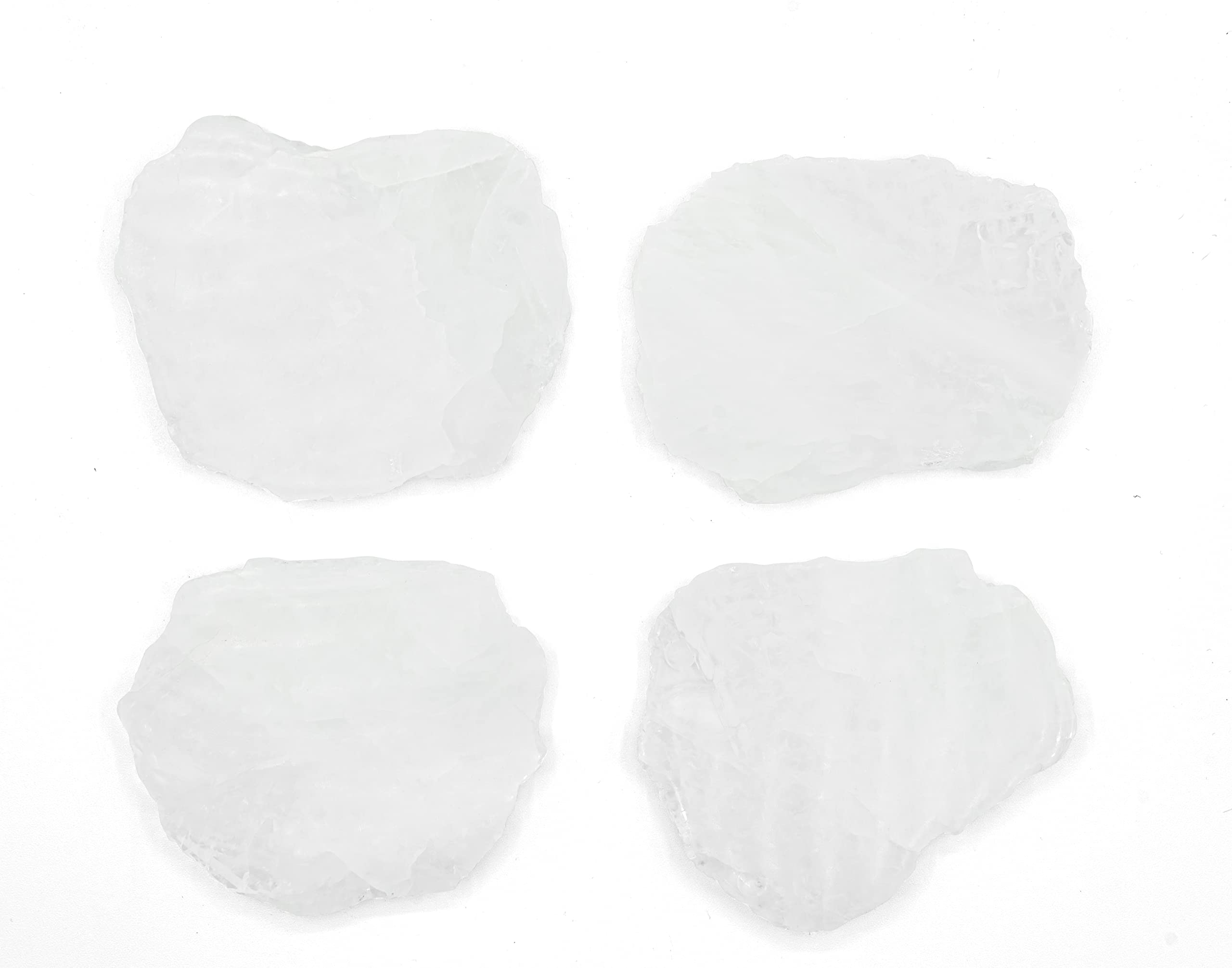 Luxury Quartz White Coasters Set of 4 - Non-Slip Stone Coasters for Drinks - Elegant Circular Home Decor & Gift Idea for Housewarming, Wedding, Christmas - Perfect for Coffee Tables, Dining Tables, and Office Desks