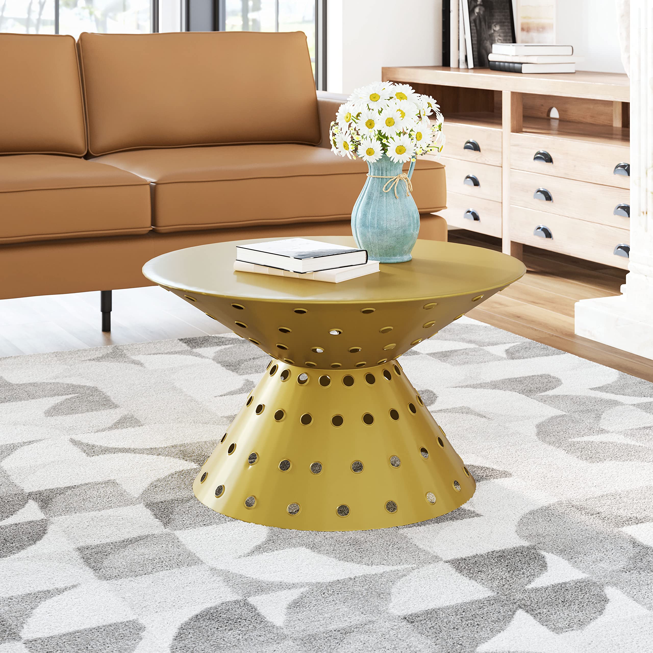Modern Gold Zuo Electron Coffee Table - Stylish Living Room Centerpiece for Home & Office Decor