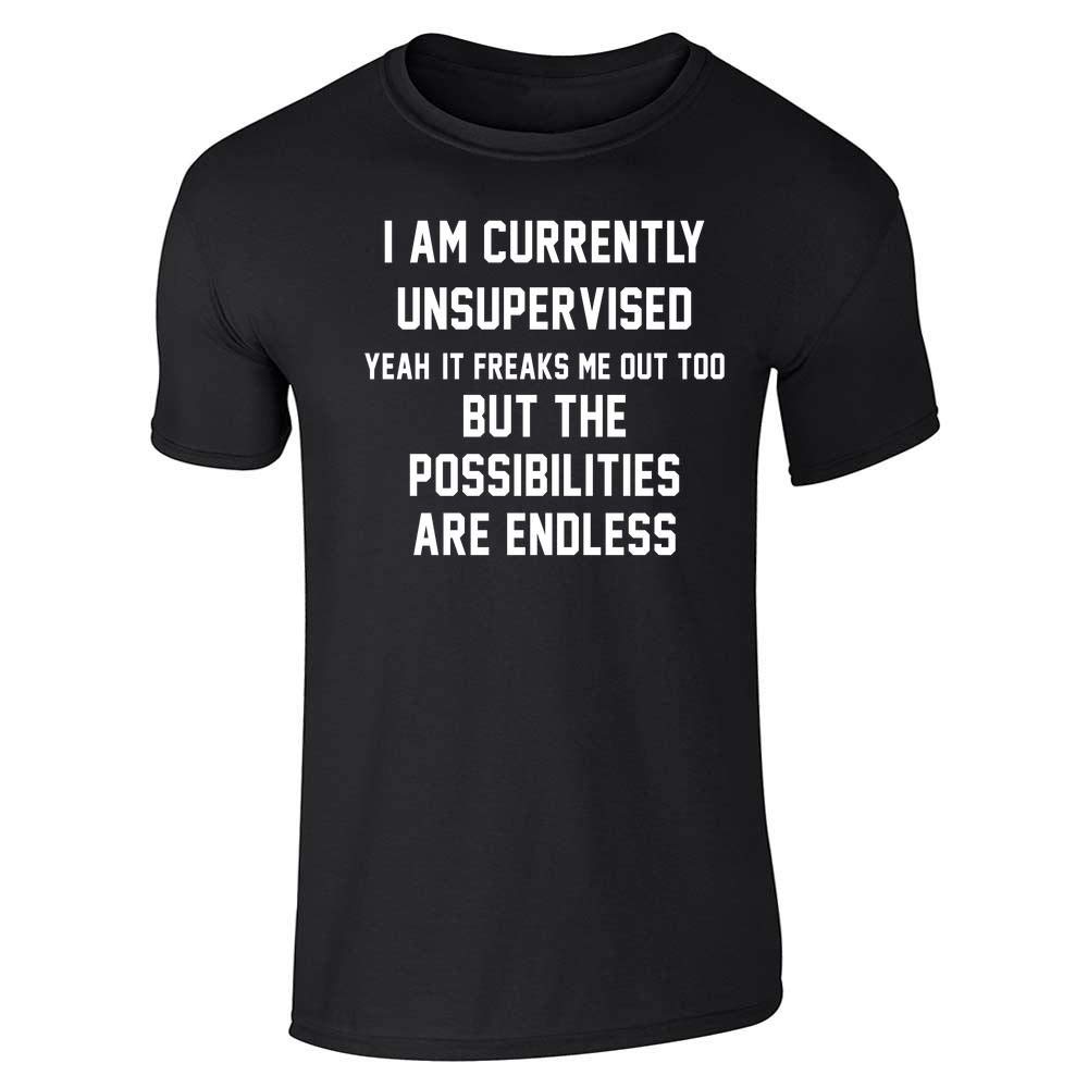 Funny Graphic T-Shirt for Men - 'I Am Currently Unsupervised' Humor Tee | Pop Threads Casual Wear for Parties, Work & Everyday Outfits