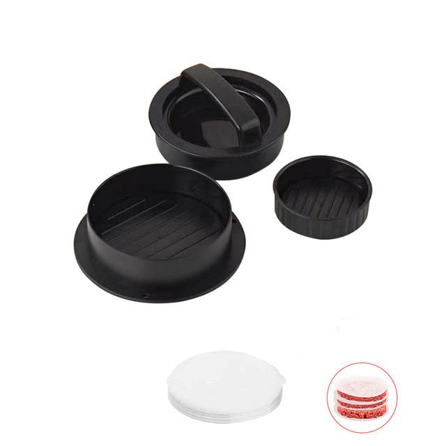 Non-Stick Hamburger Patty Press Maker - Round Shape Beef Burger Press for Grilling, Stuffed Burgers & Homemade Pies - Durable Kitchen Accessory (Black) | Perfect for BBQ Parties, Backyard Cookouts & Home Kitchen Use