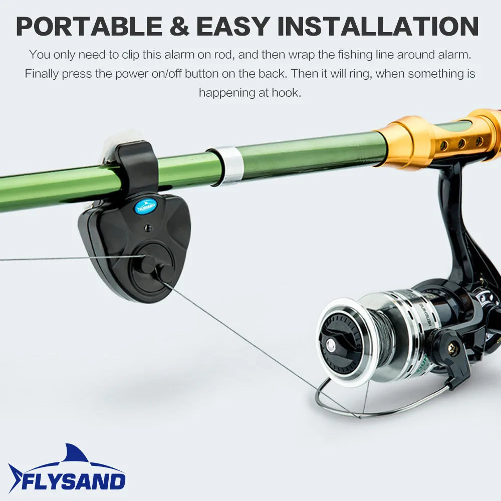 Electronic Fishing Rod Alarm with Loud Buzzer & LED Lights - Bite Alert System for Night Fishing & Ice Fishing Gear