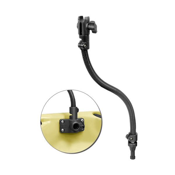 RAM Flex Arm Mount with Adapter - Aluminum Rod & Arm (RAP B 200 1 114P 18U) - Perfect for Camera, Microphone & Lighting Equipment Mounting in Studios