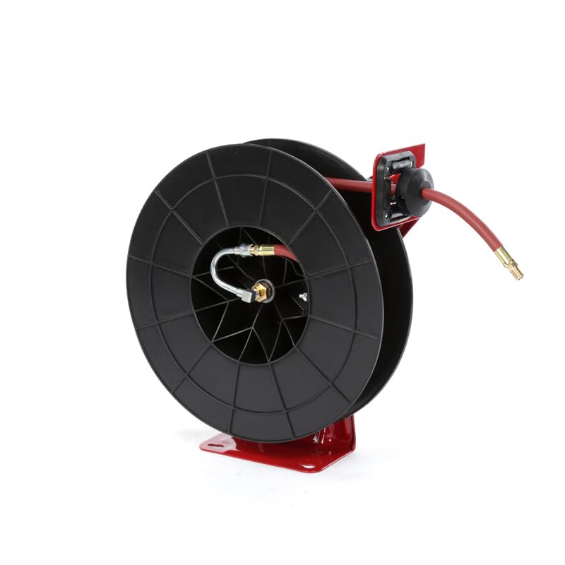 Reelcraft RT650-OLP 3/8-Inch x 50-Ft Heavy Duty Spring Retractable Air Water Hose Reel - Ideal for Garage, Workshop & Industrial Use