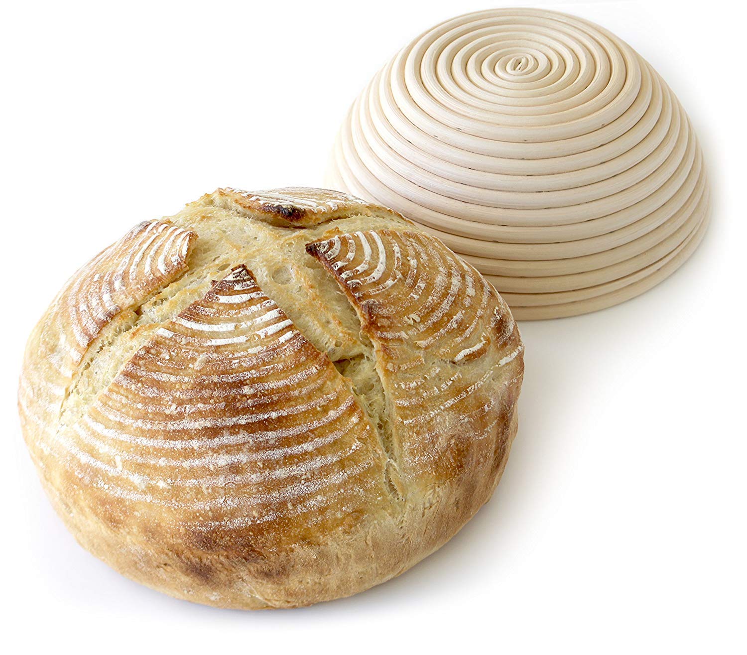 2 Pack Natural Rattan Round Bread Proofing Basket for Baking - 7 Inch Dough Rising Basket for Sourdough, Artisan Bread (Perfect for Home Bakers & Professional Kitchens)