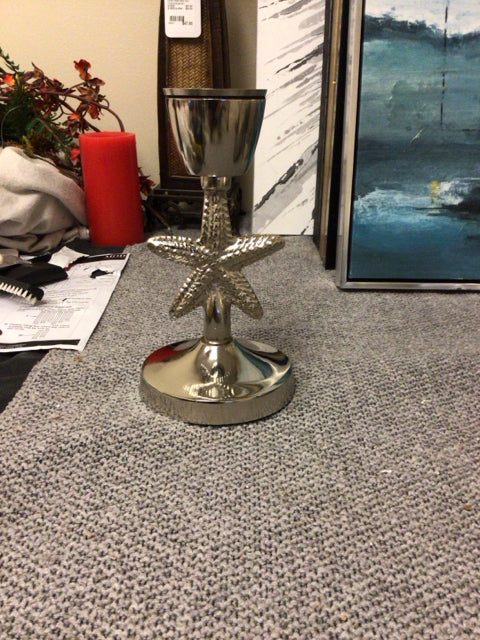 Elegant Silver Starfish Candle Holder - Decorative Beach-Themed Home Decor for Coastal Living, Wedding Centerpieces & Spa Relaxation